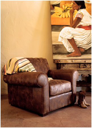 Distressed Leather Chair Ranch Style